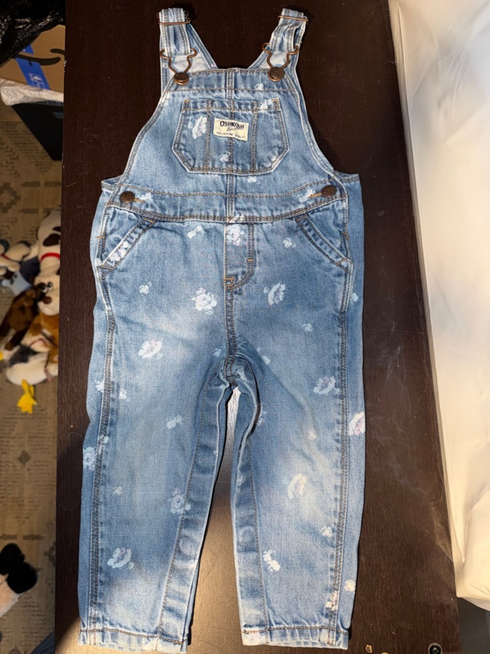 Oshkosh overalls 18 months denim with flower detail
